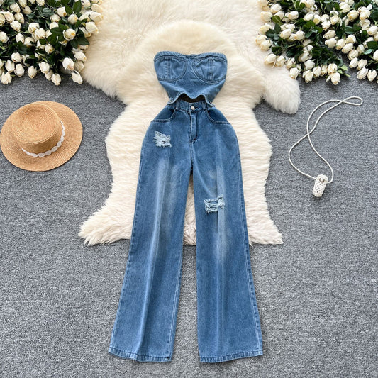 Designer Denim Jumpsuit