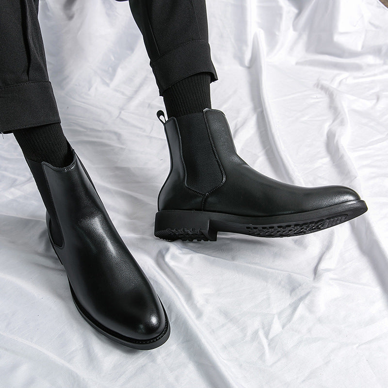 Men's Korean Style High-Top Leather Boots