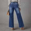 Straight high-stretch denim pants