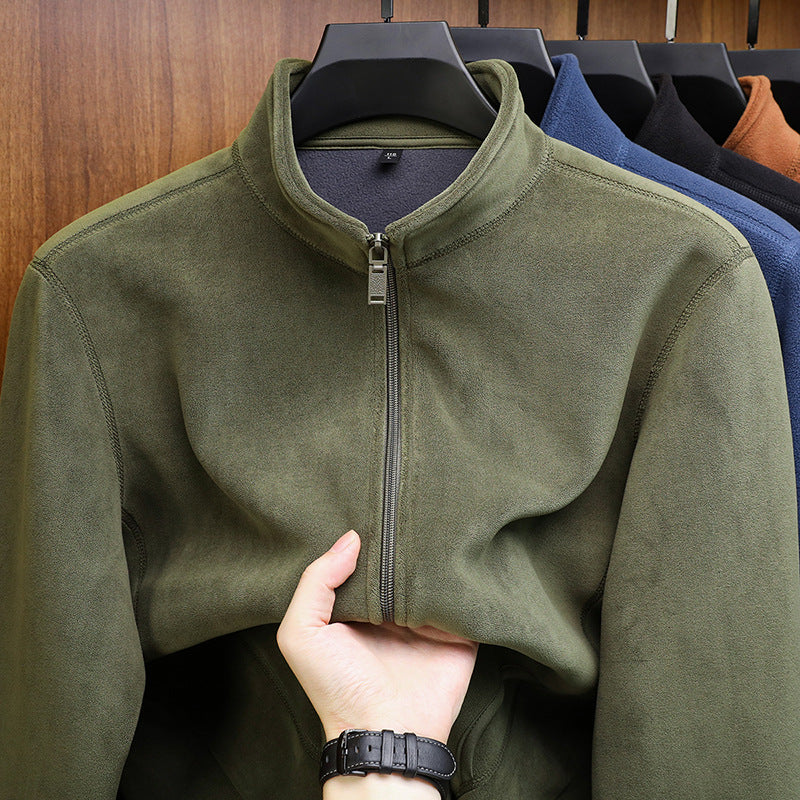Suede Zip-Up Jacket  Soft Structure Series