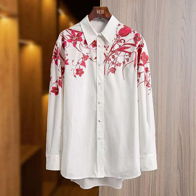 Printed Shoulder Cotton Shirt