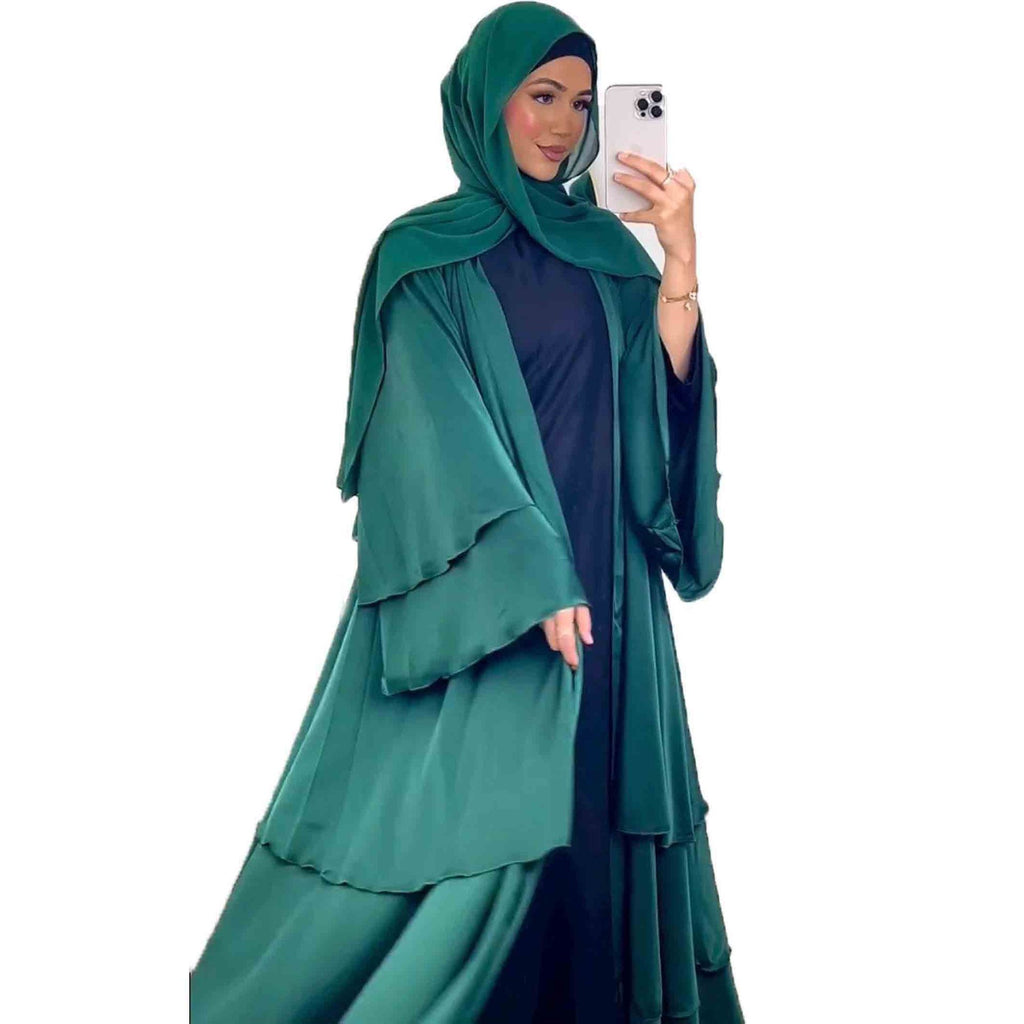 Muslim fashion solid color robe Abaya wears cardigan