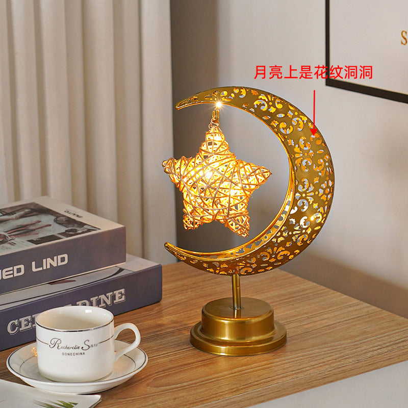 LED Wrought Iron Moon Pendant Lamp