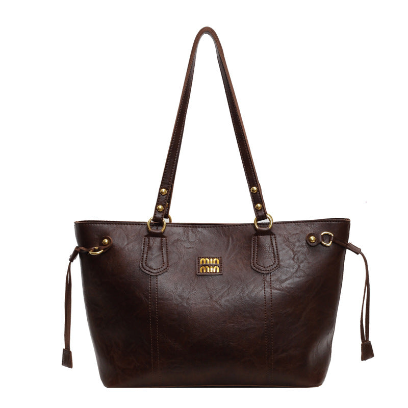 Minimalist Leather Commuter Tote Bag