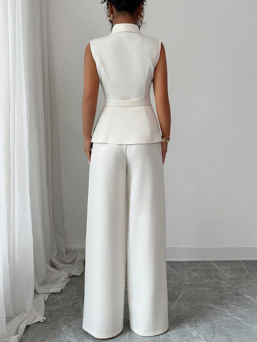Women’s Elegant 2-Piece Vest & Straight-Leg Pant Set