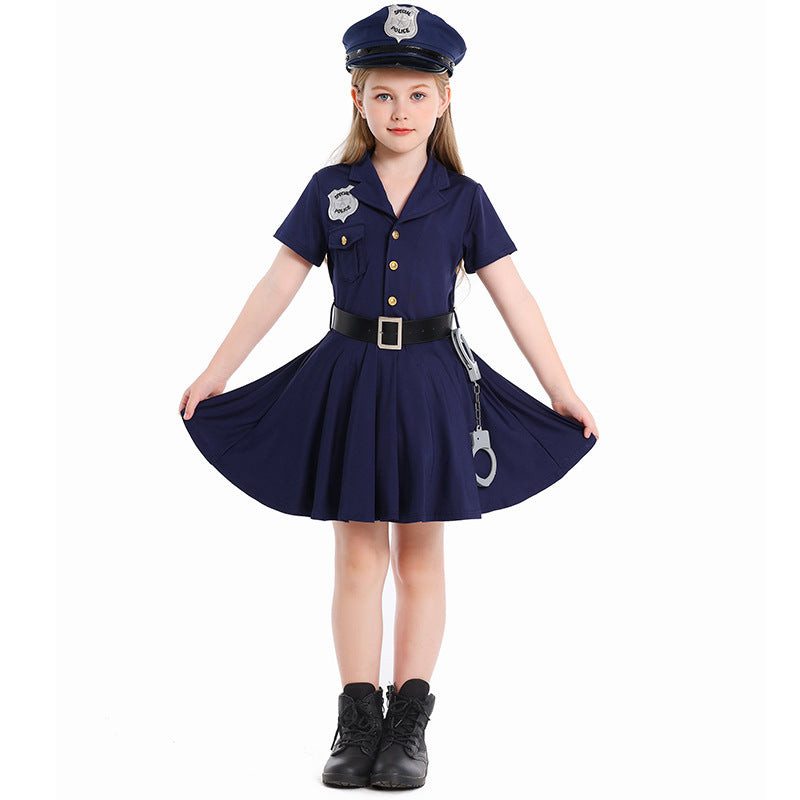 Children's Policewoman Cosplay Costume