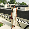 Sleeveless Pleated Panel Summer Dress