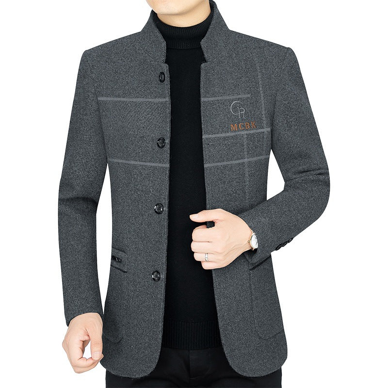 Middle-aged Mens Thickened Wool Fleece Jacket