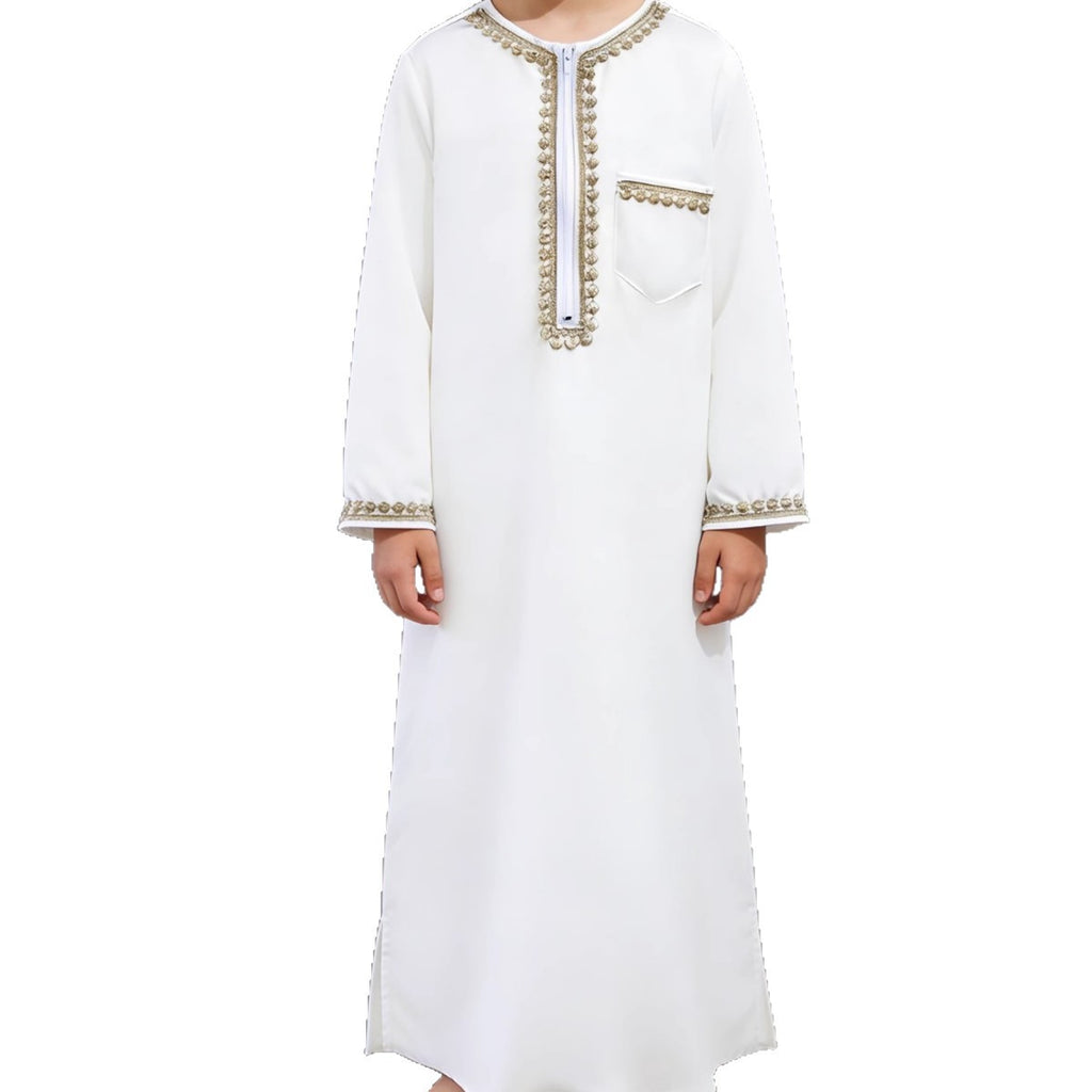 Boys Ethnic Zipper Robe  Casual Festive Traditional Outfit
