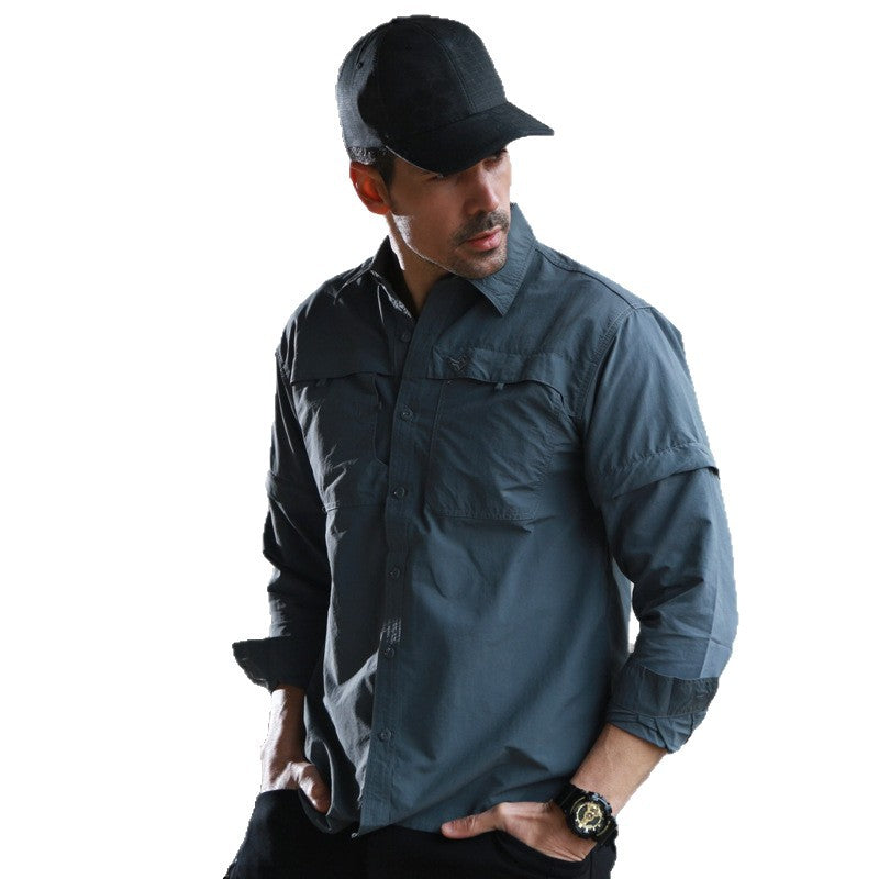 Men's Quick-Dry Detachable Sleeve Outdoor Shirt Jacket