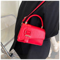 All-match texture handbag one-shoulder texture small square bag