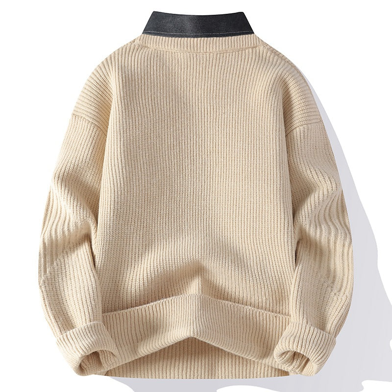 Void Collar Knitted Sweater