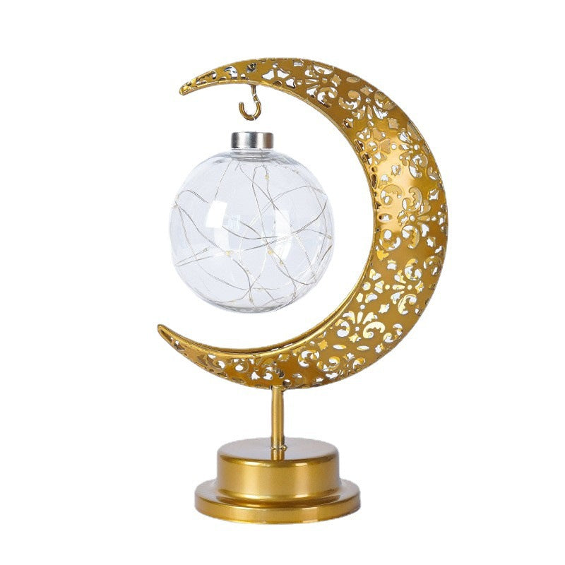 LED Wrought Iron Moon Pendant Lamp