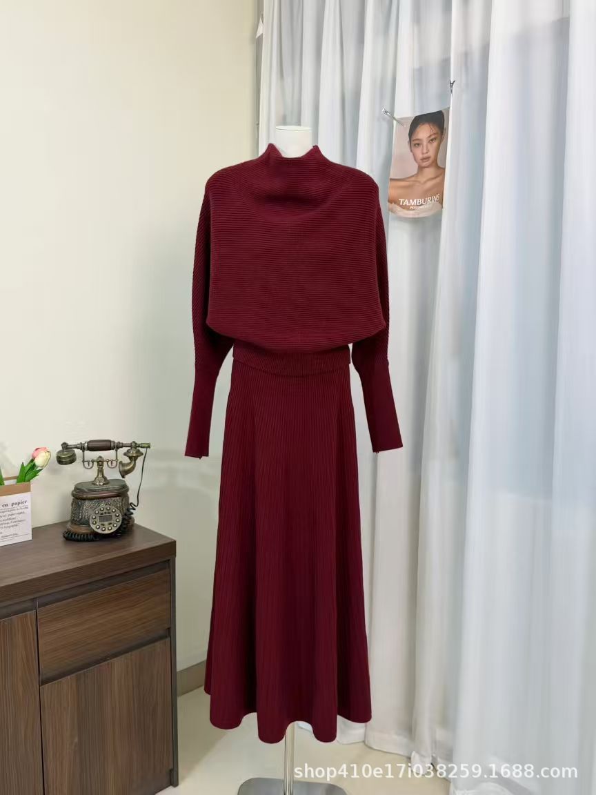 regular Hem Long Skirt & Sweater Set