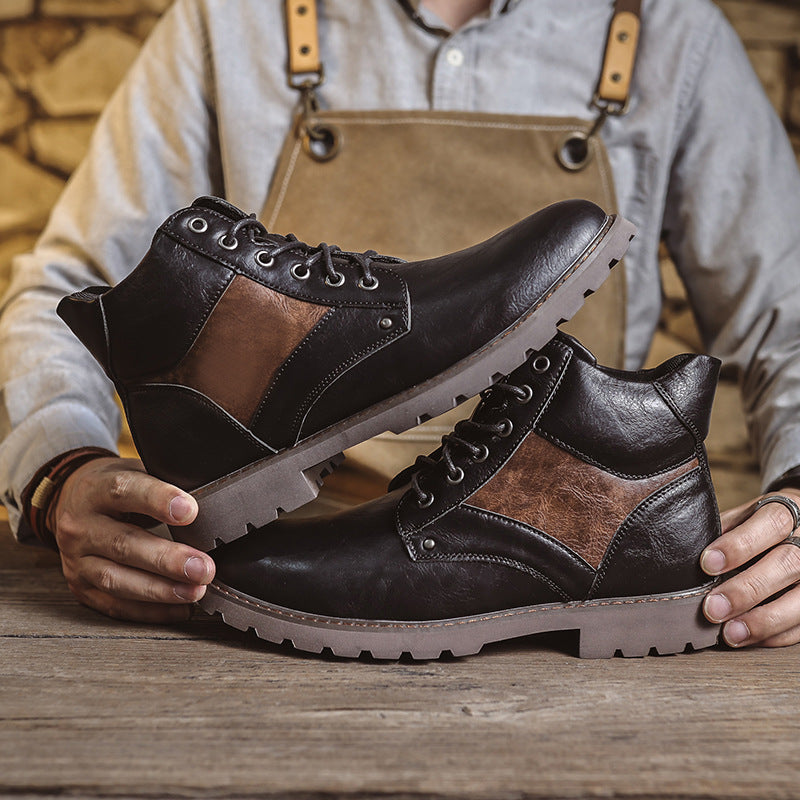 Classic British Vintage Leather Martin Boots