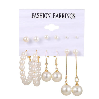 Creative French retro gold earrings set