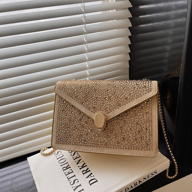 Boutique Diamond-Encrusted Crossbody Bag: Elegant Small Fragrance Women's Bag
