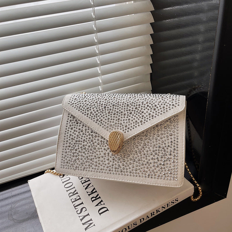 Boutique Diamond-Encrusted Crossbody Bag: Elegant Small Fragrance Women's Bag