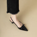 Burgundy Pointed Toe Patent Leather Sandals - Retro Stiletto Heels (On Hand)