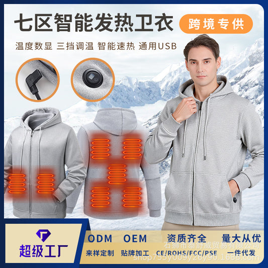 cross-border winter electric heating sweatshirt