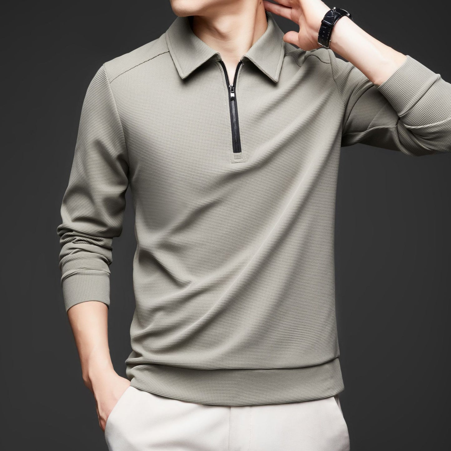 Solid Quarter-Zip Pullover