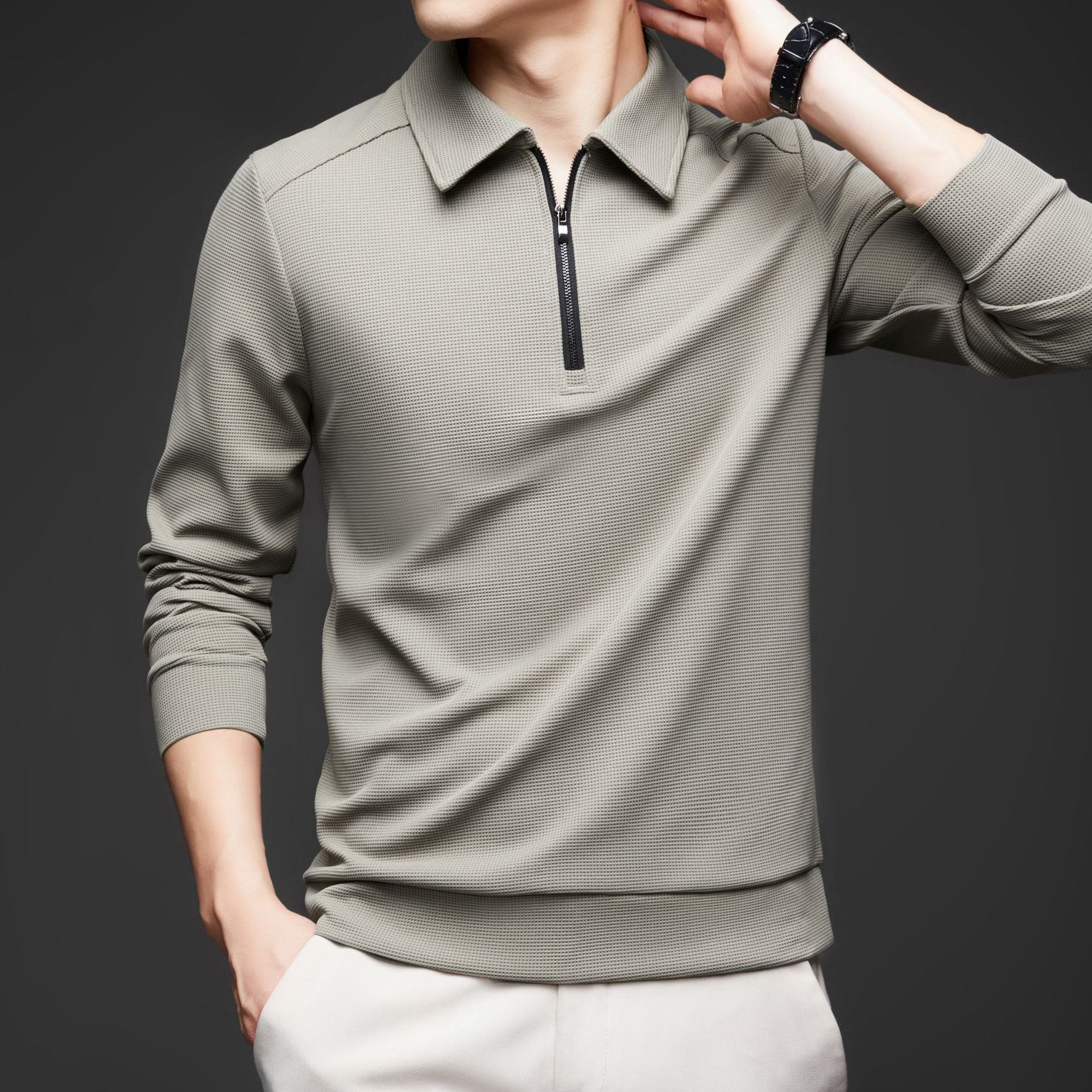 Solid Quarter-Zip Pullover