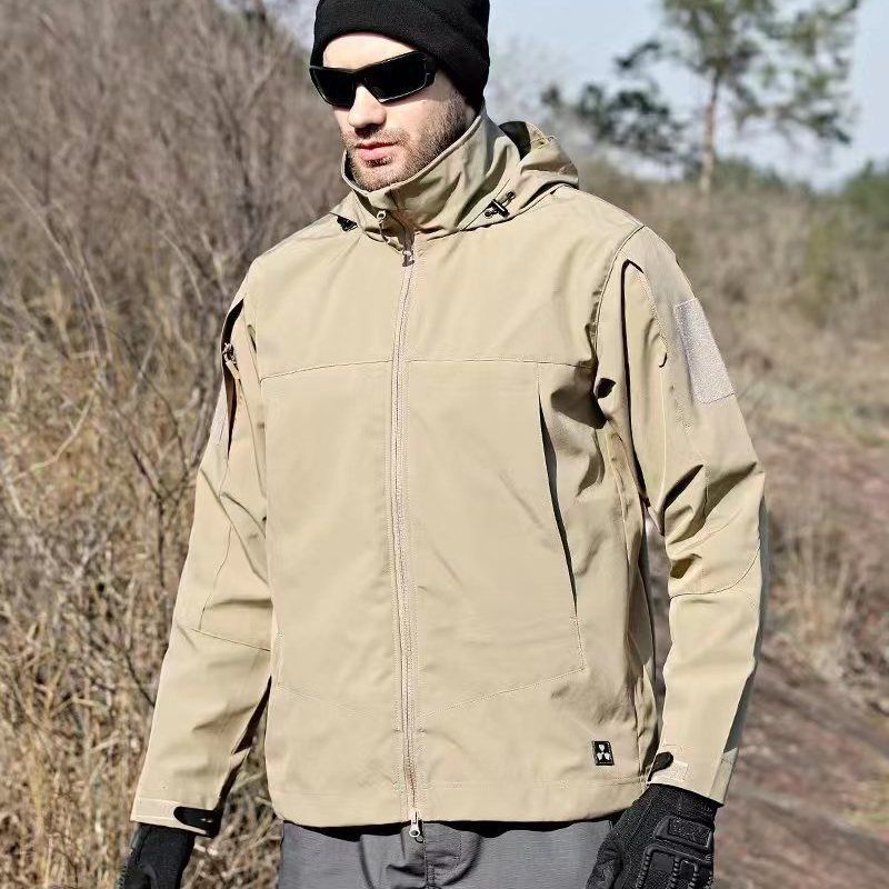 Men's 3-in-1 Softshell Outdoor Jacket – Windproof & Waterproof Tactical Coat