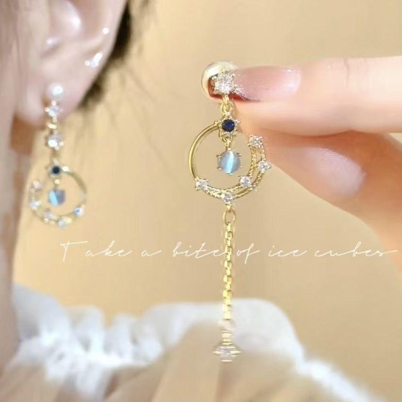 Super Flash Rhinestone Goddess Stud Earrings