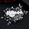 Bridal tiara, handmade rhinestone soft pottery flower ornament wedding party