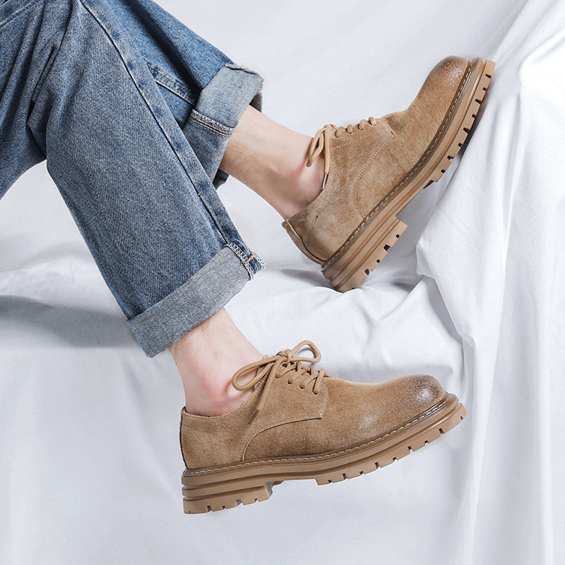 Men's Retro British Style Lace-up Leather Cargo Shoes