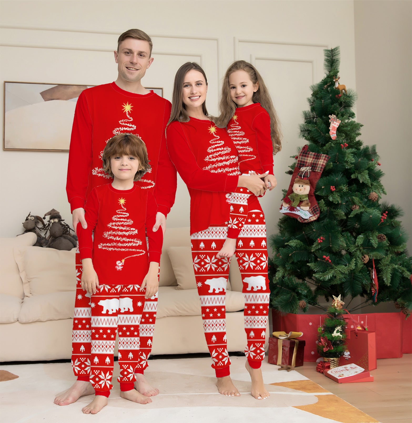 Santa's Family Festive Pajama Set