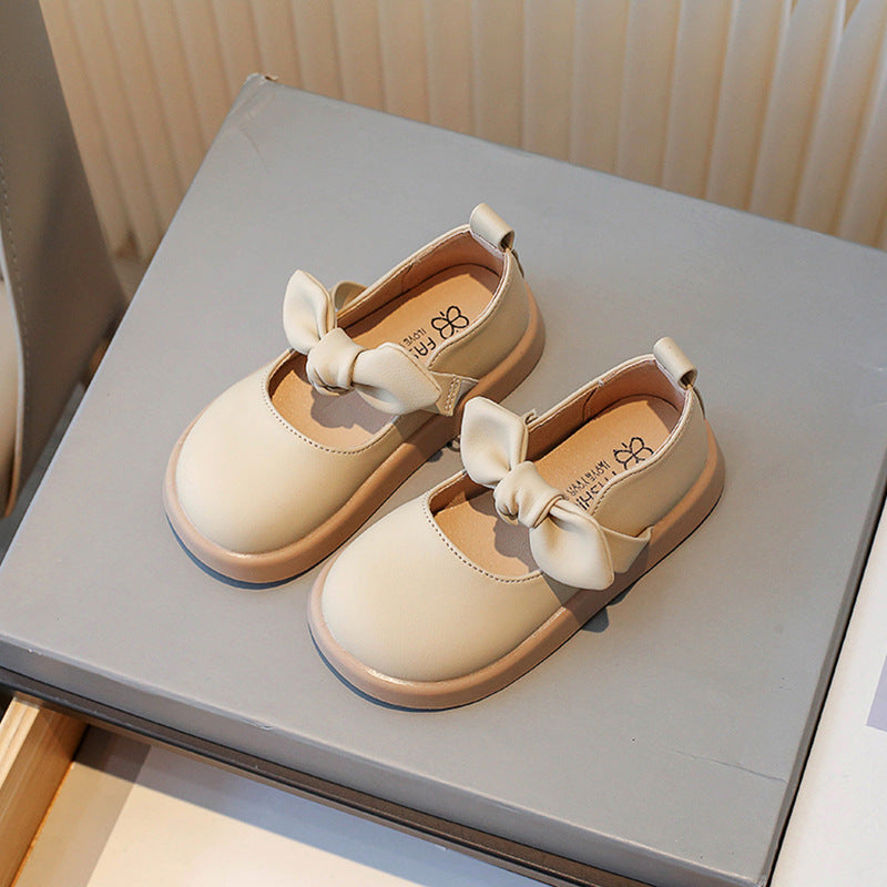 Spring & Autumn Korean Princess Bow Shoes for Girls