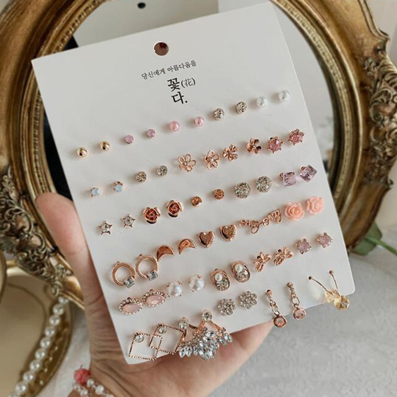 Pearl Stud Earrings Set – 30 Pairs Fashion Earrings for Women