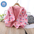 Reversible Girls' Hooded Polar Fleece Jacket  Thickened Winter Warmth