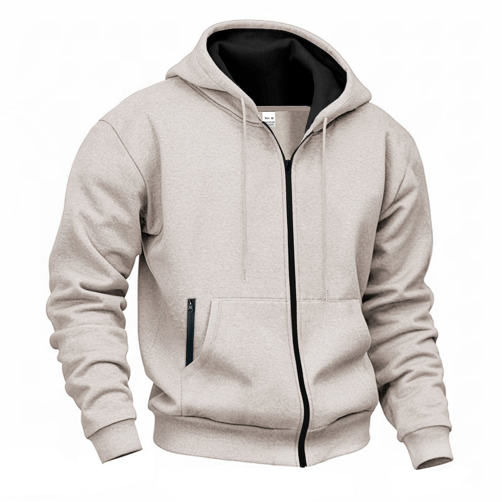 Mens Autumn/Winter Fleece Hooded Zip-Up Sweatshirt (On Hand)