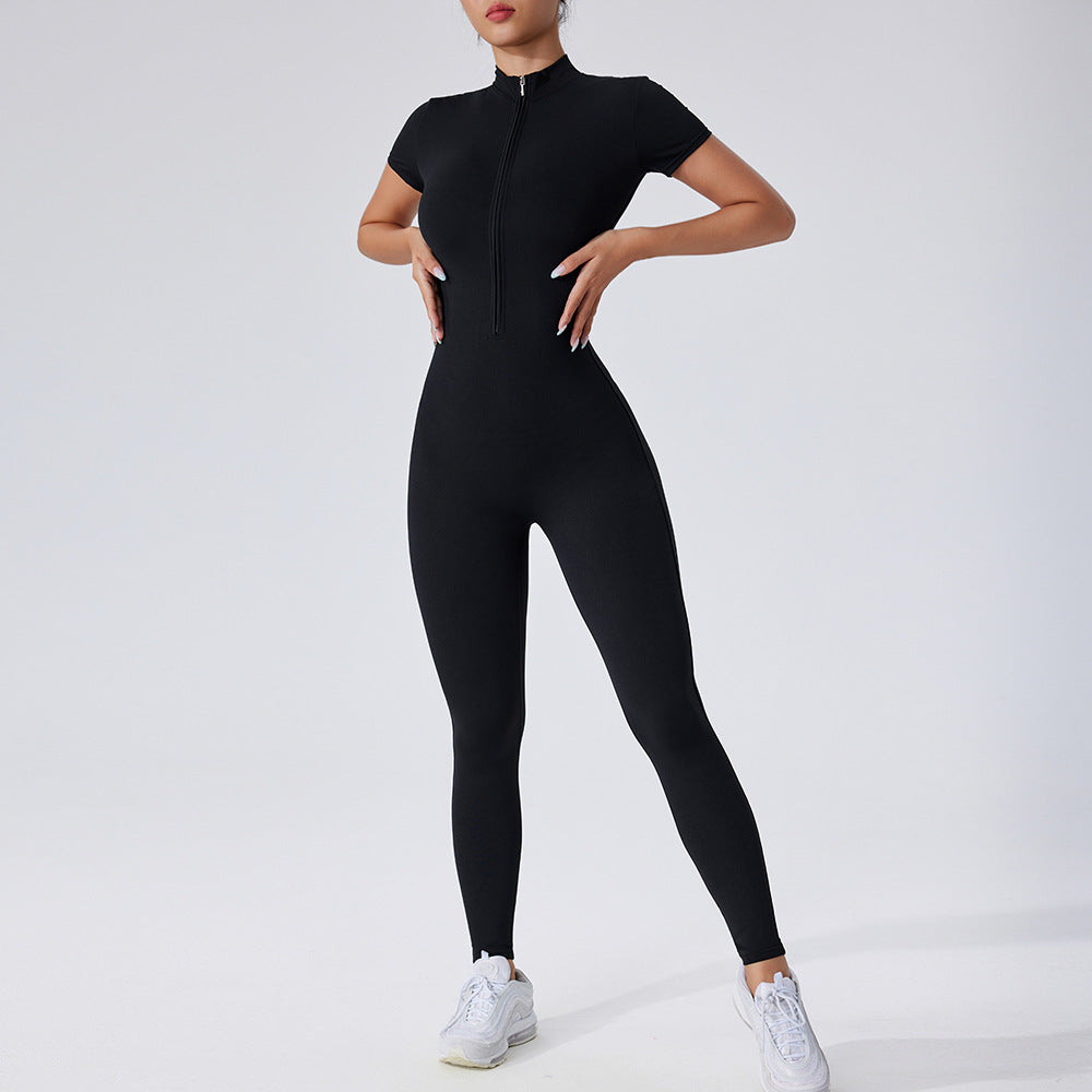 Short-Sleeve Yoga Romper