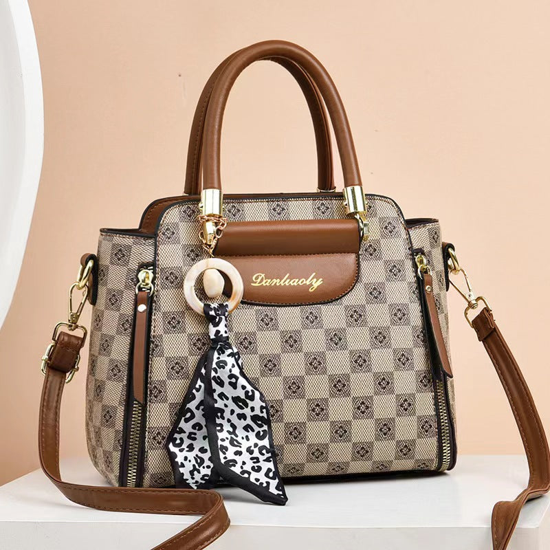Retro Texture Silk Scarf Shoulder Bag