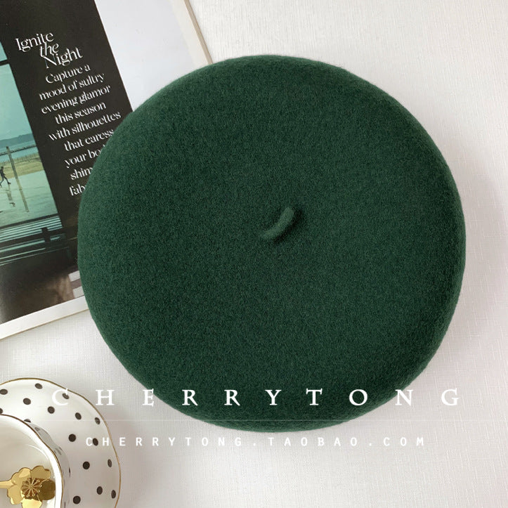 Retro Wool Beret  Cashmere & Wool Women's Hat for Autumn & Winter