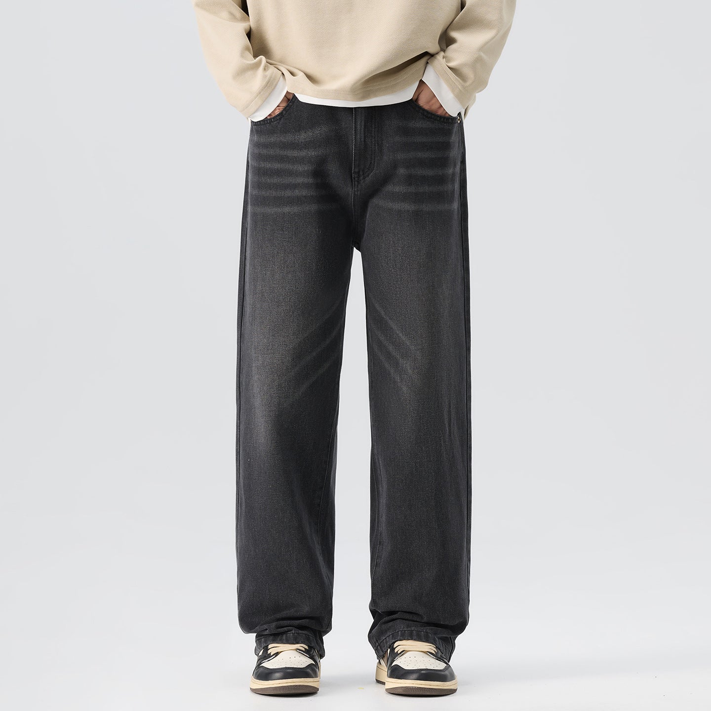 Men’s Loose Wide-Leg Straight Jeans