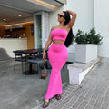 Top High Waist Slim Long Skirt