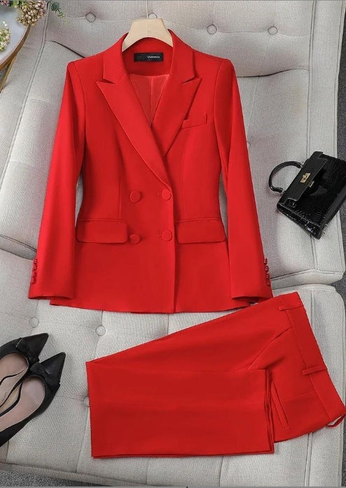 Womens 2-Piece Formal Trouser Suit Set