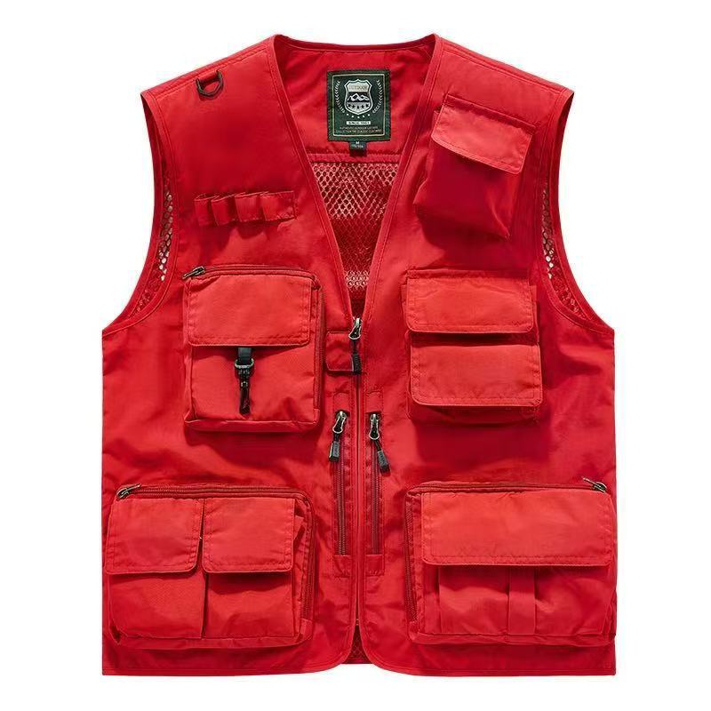 Mens Outdoor Detachable Multi-Pocket Travel Vest