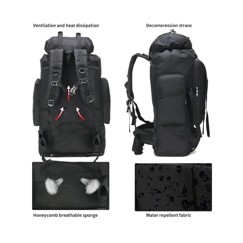 Tactical Mountaineering Backpack  Large Capacity Multi-Compartment Travel Bag