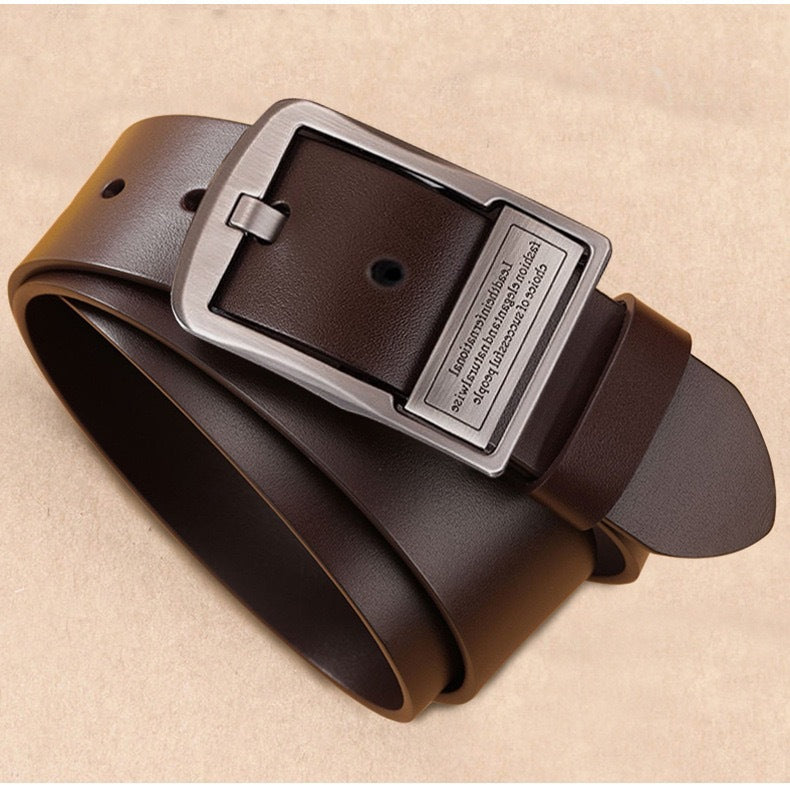 men's pin buckle cowhide belt simple retro belts