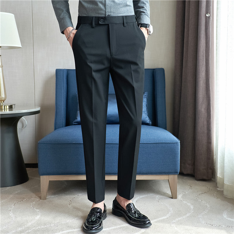 Men’s Stretch Slim-Fit Casual Trousers