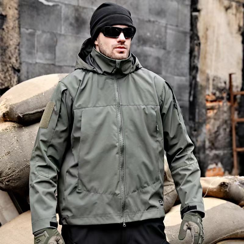 Men's 3-in-1 Softshell Outdoor Jacket – Windproof & Waterproof Tactical Coat