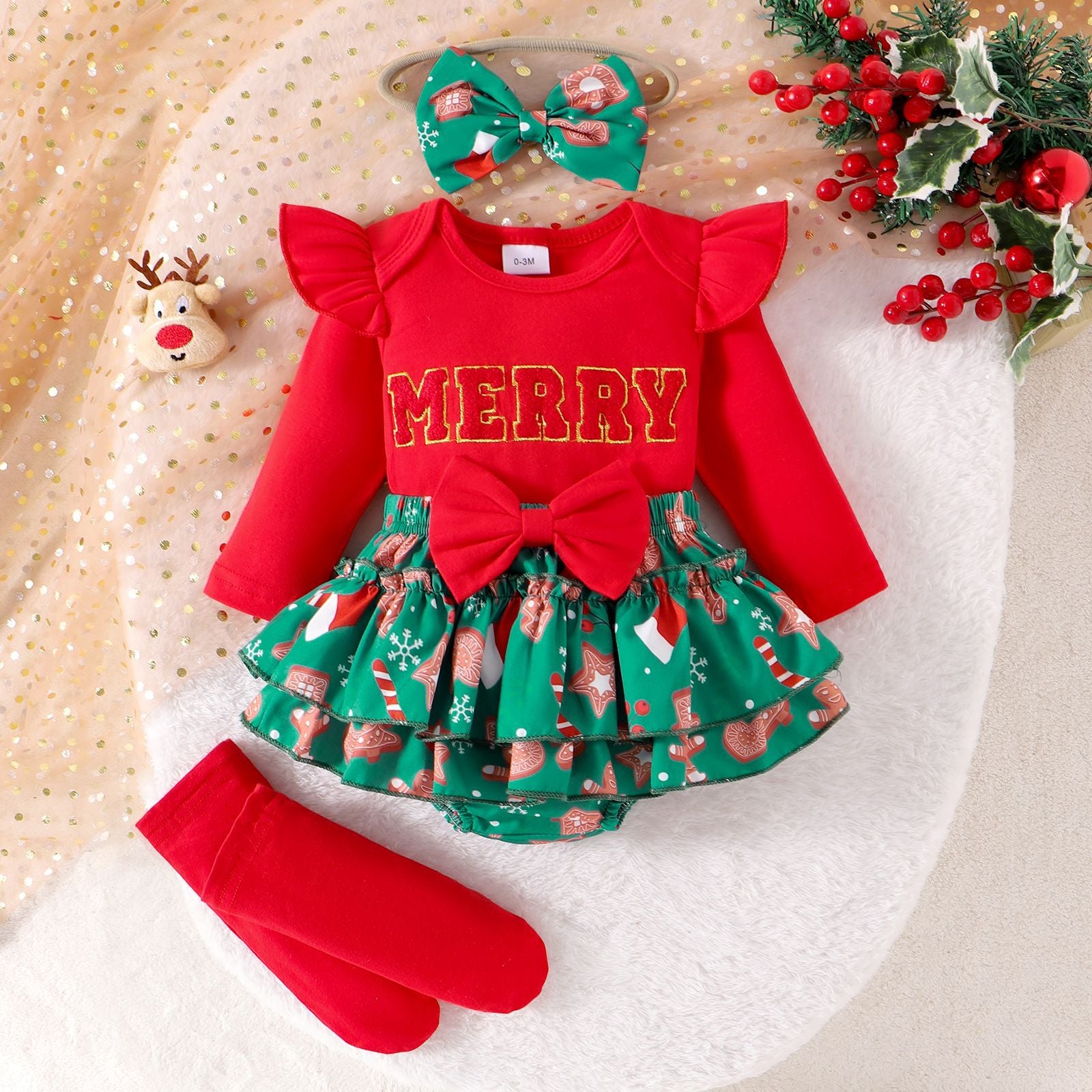 Little Holiday Plaid Skirt Set