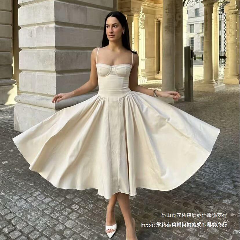 French Retro Court-Style Slip Dress