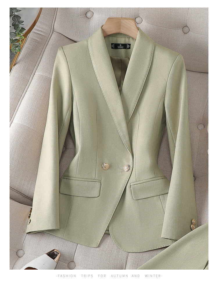 Women's Burgundy High-End Blazer Suit Set