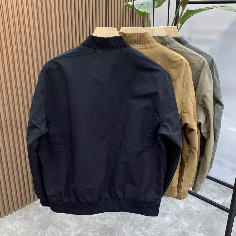 Men's Trendy Baseball Collar Jacket  Casual Sportswear, Long Sleeve, Versatile & Stylish